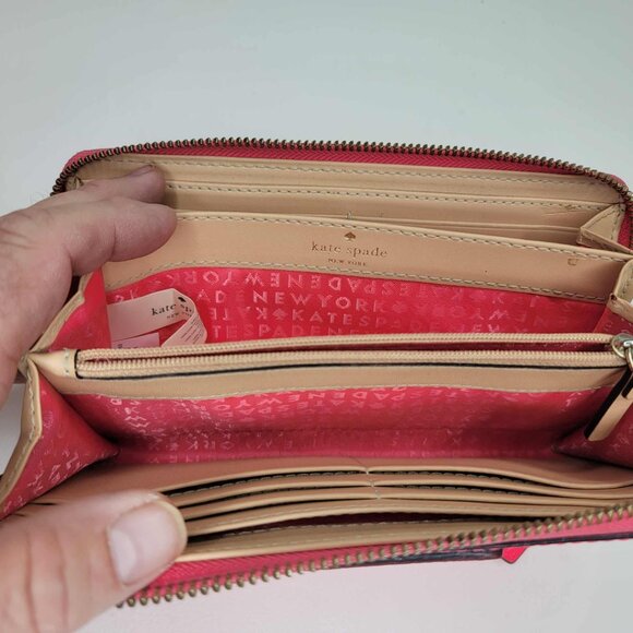 Kate Spade Bright Pink Leather Handbag and Matching Leather Purse NEAR MINT! - Picture 12 of 16